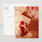 Rentier Strumpf Postkarte (Vorne/Hinten)