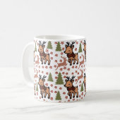 Rentier süße Blumen-Tasse Kaffeetasse (Vorderseite Links)