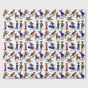 Rentier Team Wrapping Paper Geschenkpapier