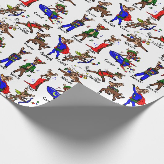 Rentier Team Wrapping Paper Geschenkpapier (Ecke)