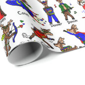 Rentier Team Wrapping Paper Geschenkpapier (Rolleneckpunkt)