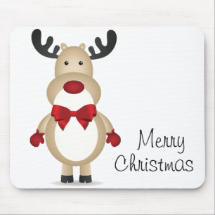 Rentier Tragen der Red Bow Krawatte Mousepad