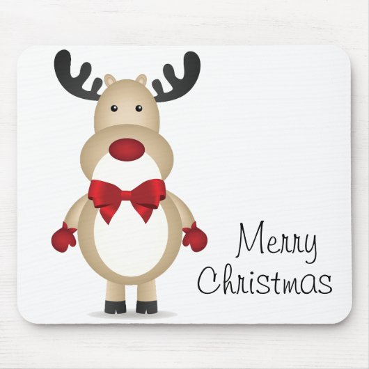 Rentier Tragen der Red Bow Krawatte Mousepad (Vorne)