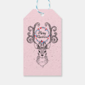 Rentier und Antlers frohe Weihnachtsfeiertage Geschenkanhänger (Rückseite)
