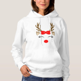 Rentier und Bugmädchen, Weihnachten Hoodie