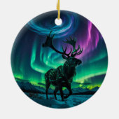 Rentier und das Design der Northern Lights Wildlif Keramik Ornament (Hinten)