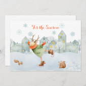 Rentier und Eichhörnchen Skaten Rink Weihnachten | (Vorne/Hinten)