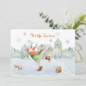 Rentier und Eichhörnchen Skaten Rink Weihnachten | (Stehend Vorderseite)