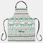 Rentier und Nordic Snowflake Sweatlike Pattern Schürze (Vorderseite)