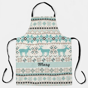 Rentier und Nordic Snowflake Sweatlike Pattern Schürze