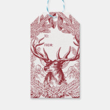 Rentier und Pine Boughs Rustikale Weihnachten