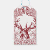 Rentier und Pine Boughs Rustikale Weihnachten Geschenkanhänger (Rückseite)