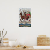 Rentier und Santa-Out zur Lieferung Poster (Küche)