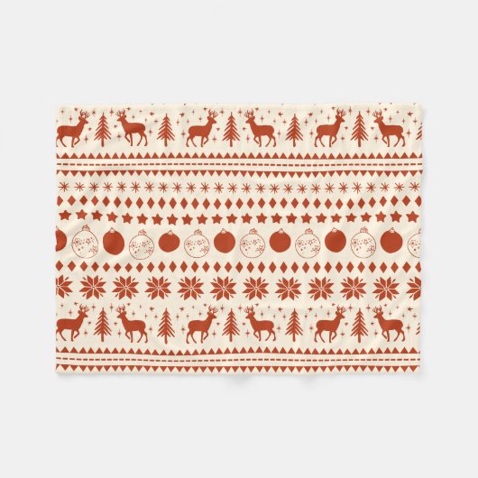 Rentier und Weihnachten Fleecedecke (Vorderseite (Horizontal))