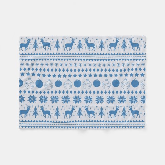 Rentier und Weihnachten Fleecedecke (Vorderseite (Horizontal))