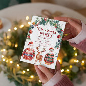 Rentier und Weihnachts-Party Einladung