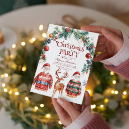 Rentier und Weihnachts-Party Einladung