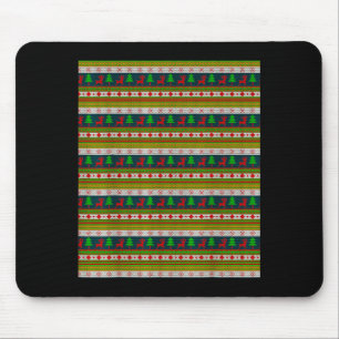 Rentier- und Weihnachtsbaum-Strickmuster Mousepad