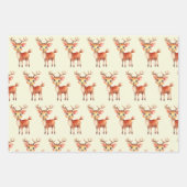 Rentier und Weihnachtslieder Geschenkpapier Set (Vorderseite 2)