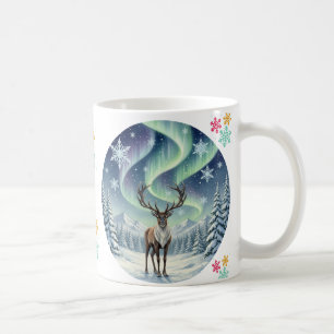 Rentier unter dem Nordlicht-Mug – Elegant Kaffeetasse