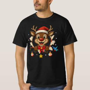 Rentier vorne und hinten Xmas Fan Jumper, Rentier  T-Shirt