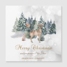 Rentier, Wald, Bokeh Company Holiday Card