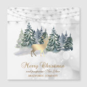 Rentier, Wald, String Lights Bokeh Company Holi Magnetkarte (Vorderseite)