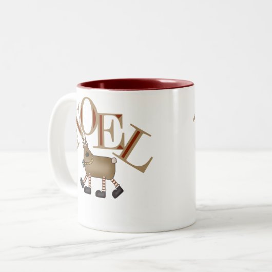 Rentier WEIHNACHTEN Zweifarbige Tasse (Vorderseite Links)