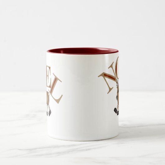 Rentier WEIHNACHTEN Zweifarbige Tasse (Mittel)