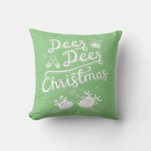 Rentier-Weihnachts-Typografie-Pun-Wurfkissen Kissen