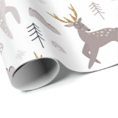 Rentier Weihnachts Winterurlaub Muster Geschenkpapier (Rolleneckpunkt)