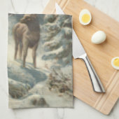 Rentier Weihnachtsbaum Evergreen Forest Snow Handtuch (Viertel Falte)