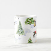 Rentier-Weihnachtsbaum-Muster Kaffeetasse (Mittel)