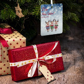 Rentier Weihnachtsbaum Schnee Metal Square Ornamen Ornament Aus Metall