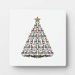 Rentier-Weihnachtsbaum Vintage-Gravur-Shirt_1 Fotoplatte
