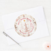 Rentier Weihnachtsbäume hausgemachte Feiertage Bac Runder Aufkleber (Umschlag)