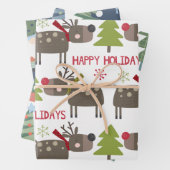 Rentier Weihnachtsbaumen Elves Rustikales Niedlich Geschenkpapier Set (Beispiel)