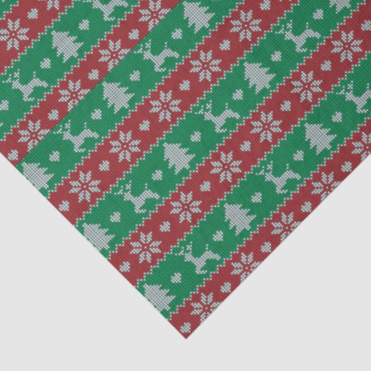 Rentier Weihnachtsbaumen Hearts Grüne Weihnachten Seidenpapier (Ausschnitt)