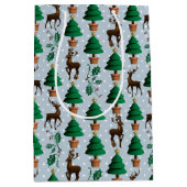 Rentier, Weihnachtsbaumen und Holly Mittlere Geschenktüte (Vorderseite)