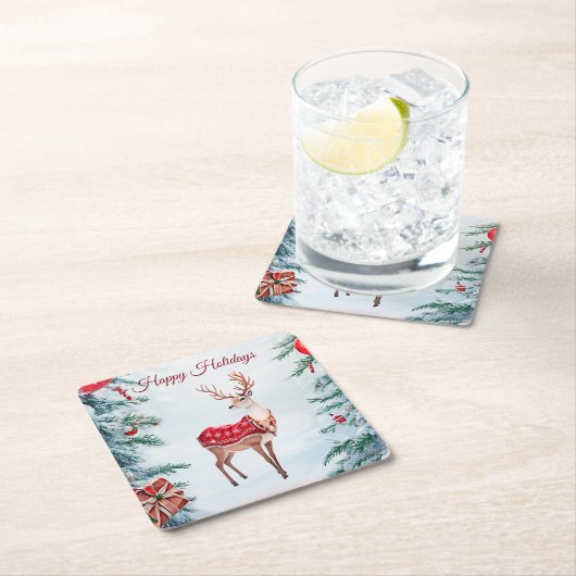 Rentier Weihnachtsbuch Untersetzer (Vor Ort)