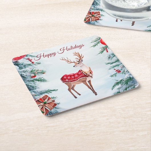 Rentier Weihnachtsbuch Untersetzer (angewinkelt)