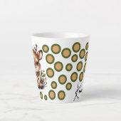 Rentier Weihnachtsfeier mit Ihrer Name-Latte-Tasse Milchtasse (Vorderseite)