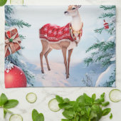 Rentier Weihnachtsfeiertag Küchentuch (Gefaltet)
