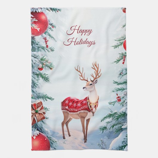 Rentier Weihnachtsfeiertag Küchentuch (Vertikal)