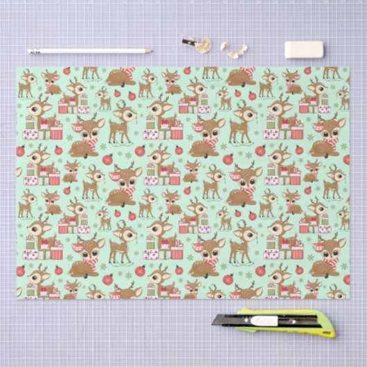 Rentier Weihnachtsgeschenk Ornament Schneeflocke G Seidenpapier (Handwerk)