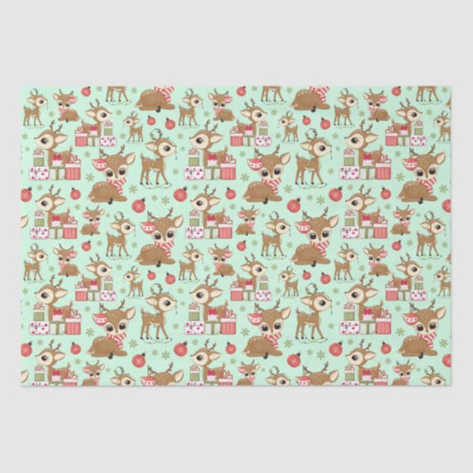 Rentier Weihnachtsgeschenk Ornament Schneeflocke G Seidenpapier (Vorderseite)