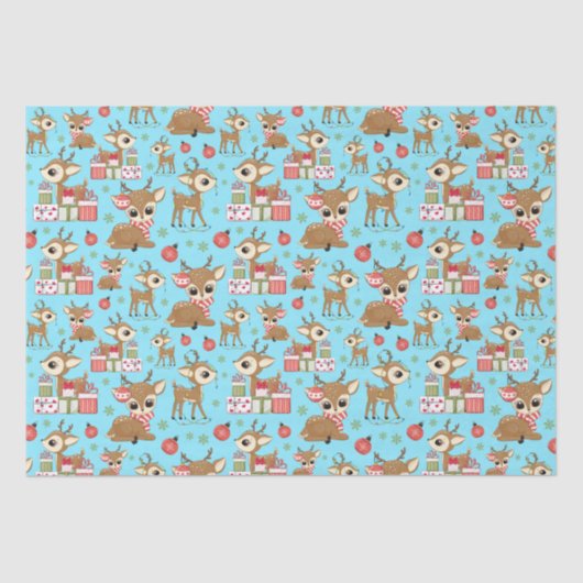 Rentier Weihnachtsgeschenk Ornament Snowflake Seidenpapier (Vorderseite)