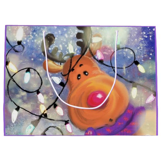 Rentier-Weihnachtsgeschenktüte Große Geschenktüte (Rückseite)