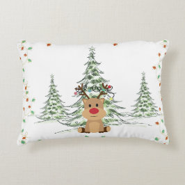 Rentier Weihnachtsleuchten Winterbaumen Dekokissen