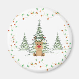 Rentier Weihnachtsleuchten Winterbaumen Magnet